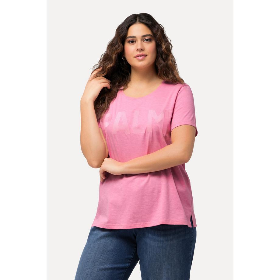 Ulla Popken T-shirt brodé col rond manches courtes coupe Regular  