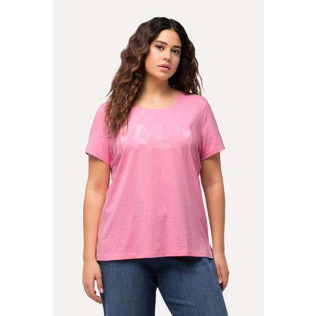 Ulla Popken  T-shirt con vestibilità normale, ricamo, scollo a girocollo e mezze maniche 