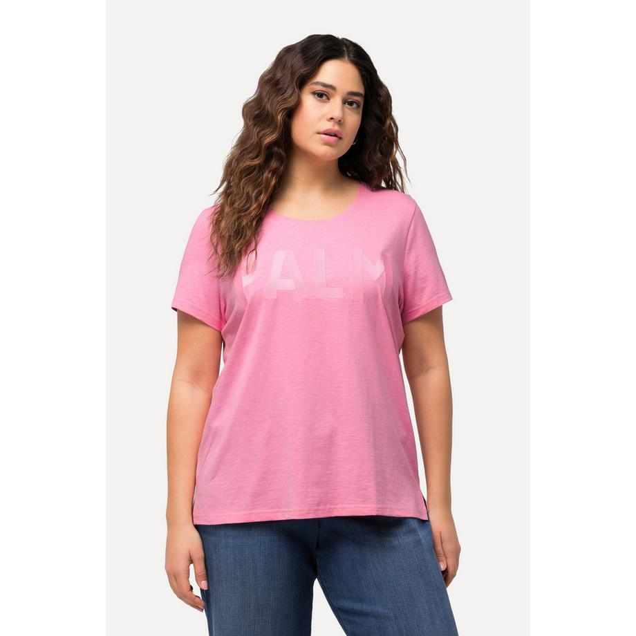 Ulla Popken T-shirt brodé col rond manches courtes coupe Regular  