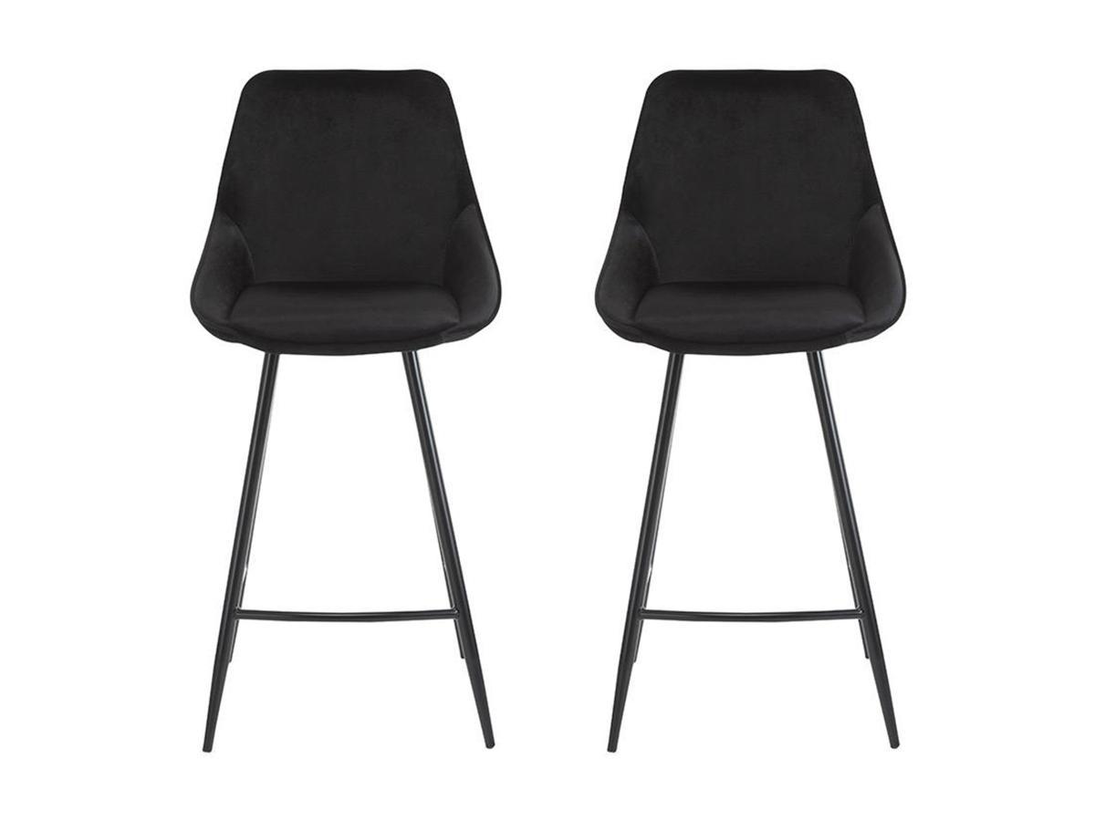 Vente-unique Lot de 2 tabourets de bar Velours MASURIE  