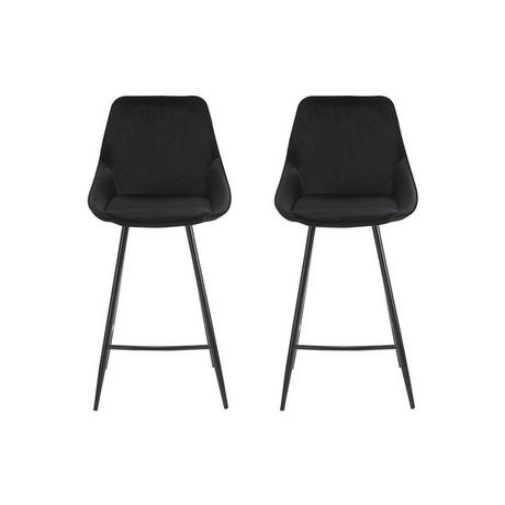 Vente-unique Lot de 2 tabourets de bar Velours MASURIE  