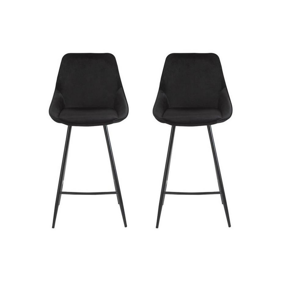 Lot de 2 tabourets de bar Velours MASURIE