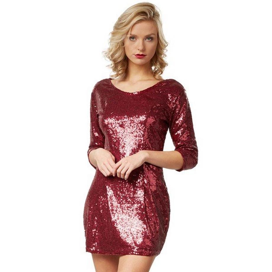 Abito in paillettes a manica lunga