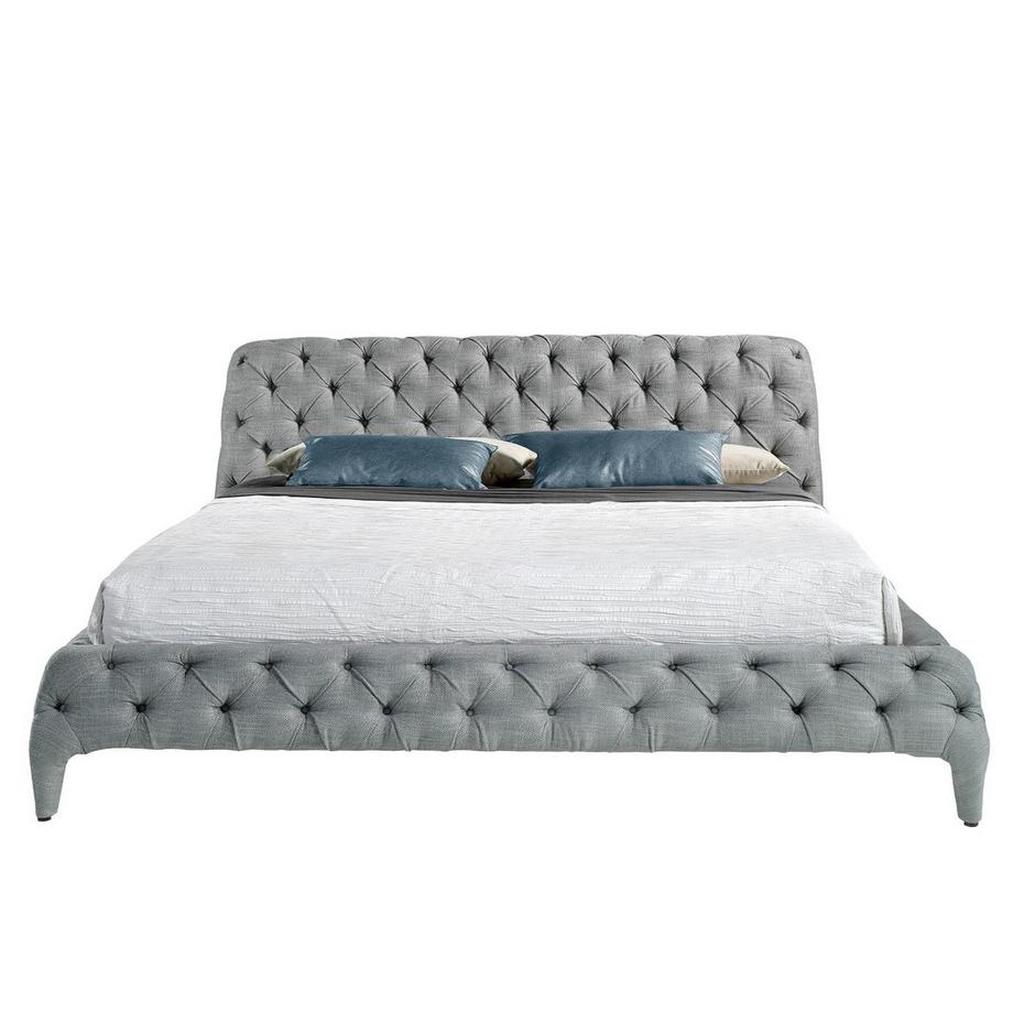 ANGEL CERDA Lit tapissé en tissu gris  
