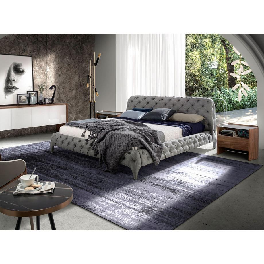 ANGEL CERDA Lit tapissé en tissu gris  