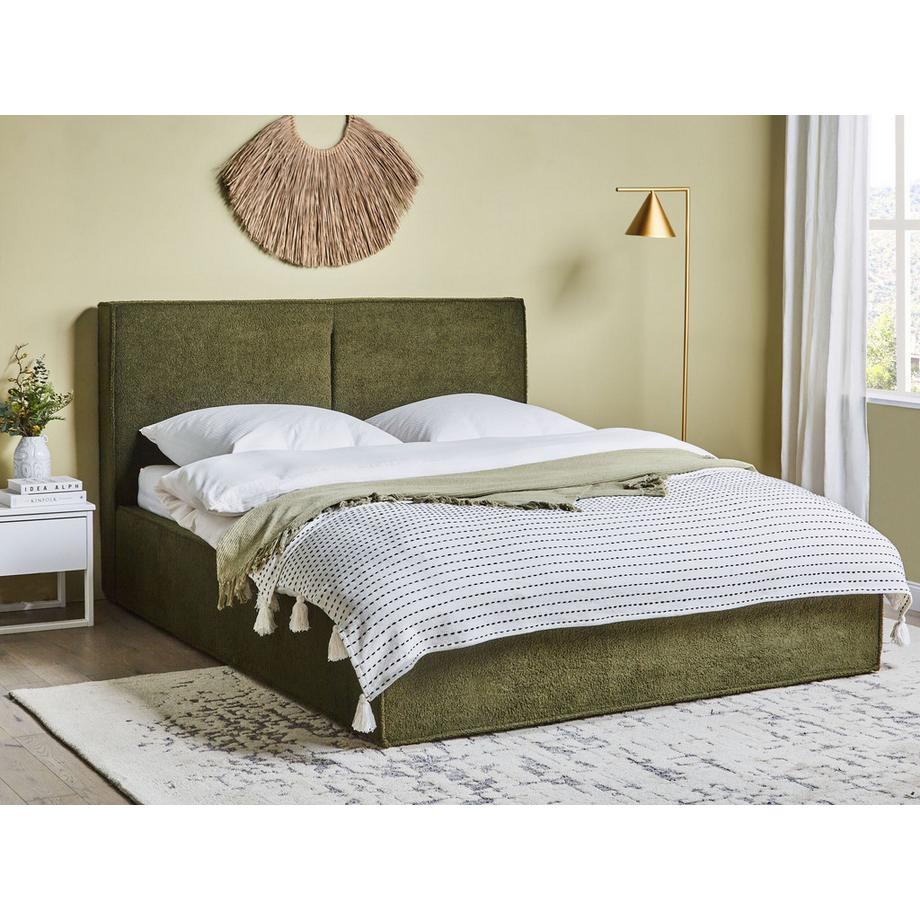 Beliani Bett mit Stauraum aus Bouclé Modern MOISSAC  