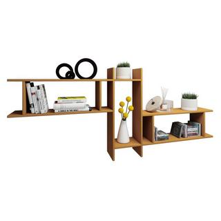 VCM Holzregal hängend | platzsparendes Regal | Maße: H. 80 x B. 188 x T. 20 cm | Elegantes Regal hängend | Aufbewahrungsregal | Bücherregal | Wandboard -  