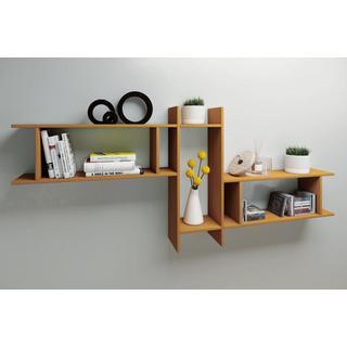 VCM Holzregal hängend | platzsparendes Regal | Maße: H. 80 x B. 188 x T. 20 cm | Elegantes Regal hängend | Aufbewahrungsregal | Bücherregal | Wandboard -  