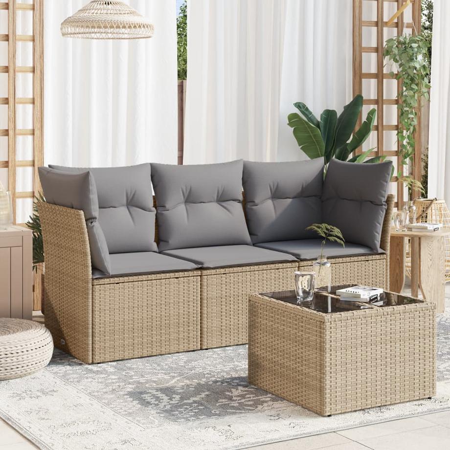 VidaXL set divano da giardino Polirattan  