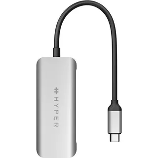 HYPER  HD41-GL laptop-dockingstation & portreplikator USB 2.0 Type-C Schwarz, Grau 