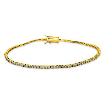 Bracelet or jaune 750/18K diamant 1.02ct.
