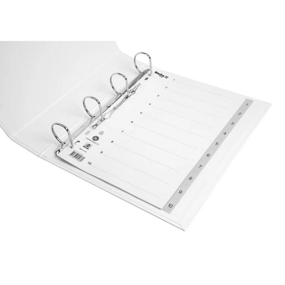 Biella BIELLA Register PP grau A4 471410.00 1-10, Vollformat  