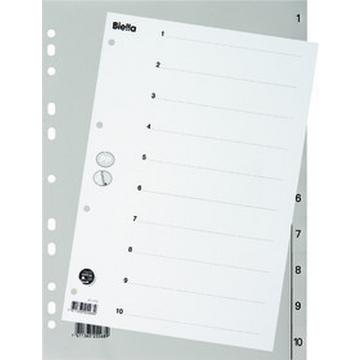 BIELLA Register PP grau A4 471410.00 1-10, Vollformat