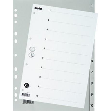 Biella BIELLA Register PP grau A4 471410.00 1-10, Vollformat  