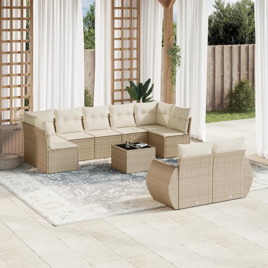VidaXL set divano da giardino Polirattan  