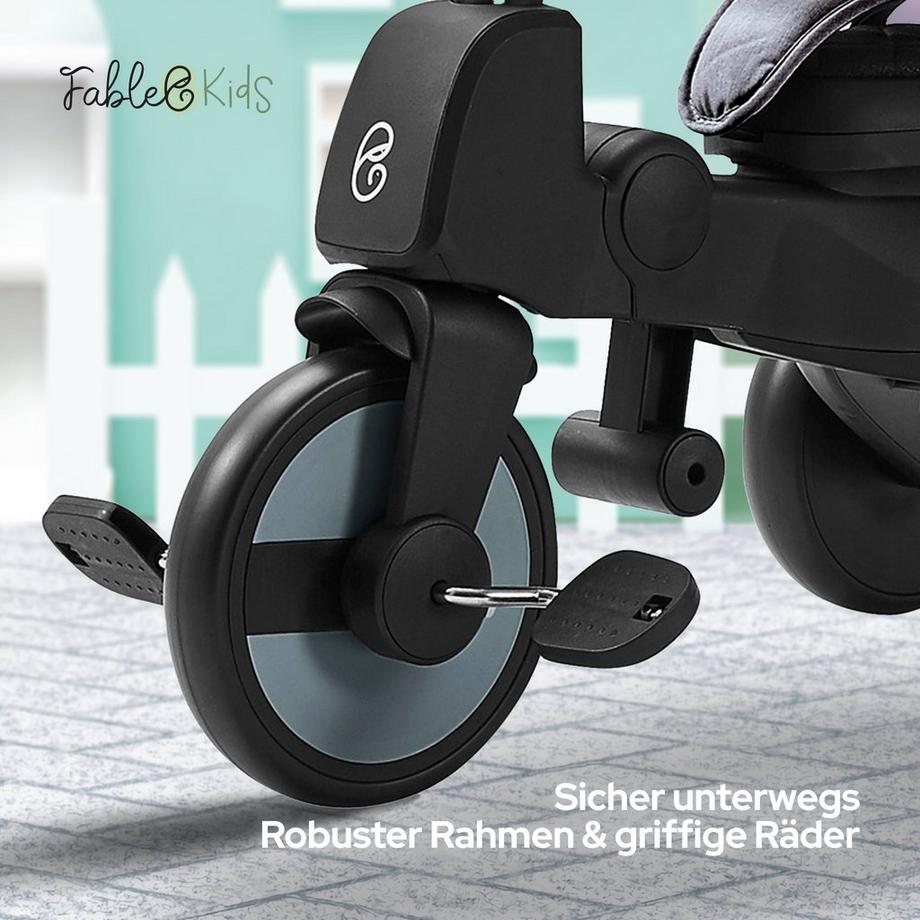 FableKids  Triciclo 7in1 Bambini Triciclo Bambini Manubrio Bicicletta Carrozzina 