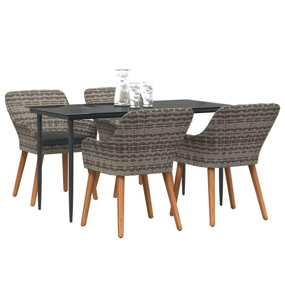 VidaXL Ensemble de salle à manger pour jardin poly rattan  