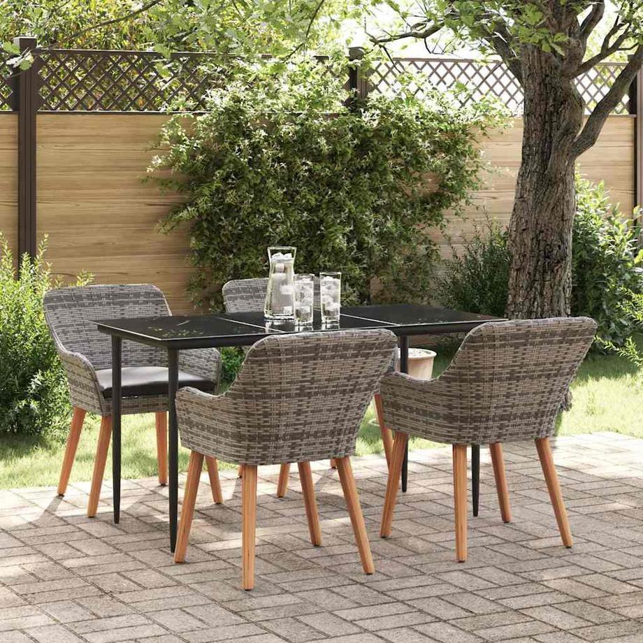 VidaXL Ensemble de salle à manger pour jardin poly rattan  