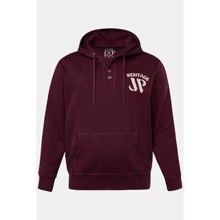 JP1880  Sweat à capuche, logo brodé sur la poitrine marrone nougat 