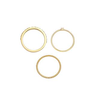 Elli  Ring Multi-Color Emaille Kristall 3Er Set 