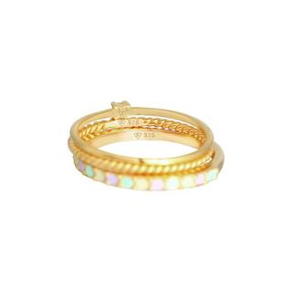 Elli  Ring Multi-Color Emaille Kristall 3Er Set 