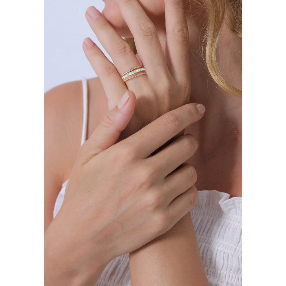 Elli  Ring Multi-Color Emaille Kristall 3Er Set 