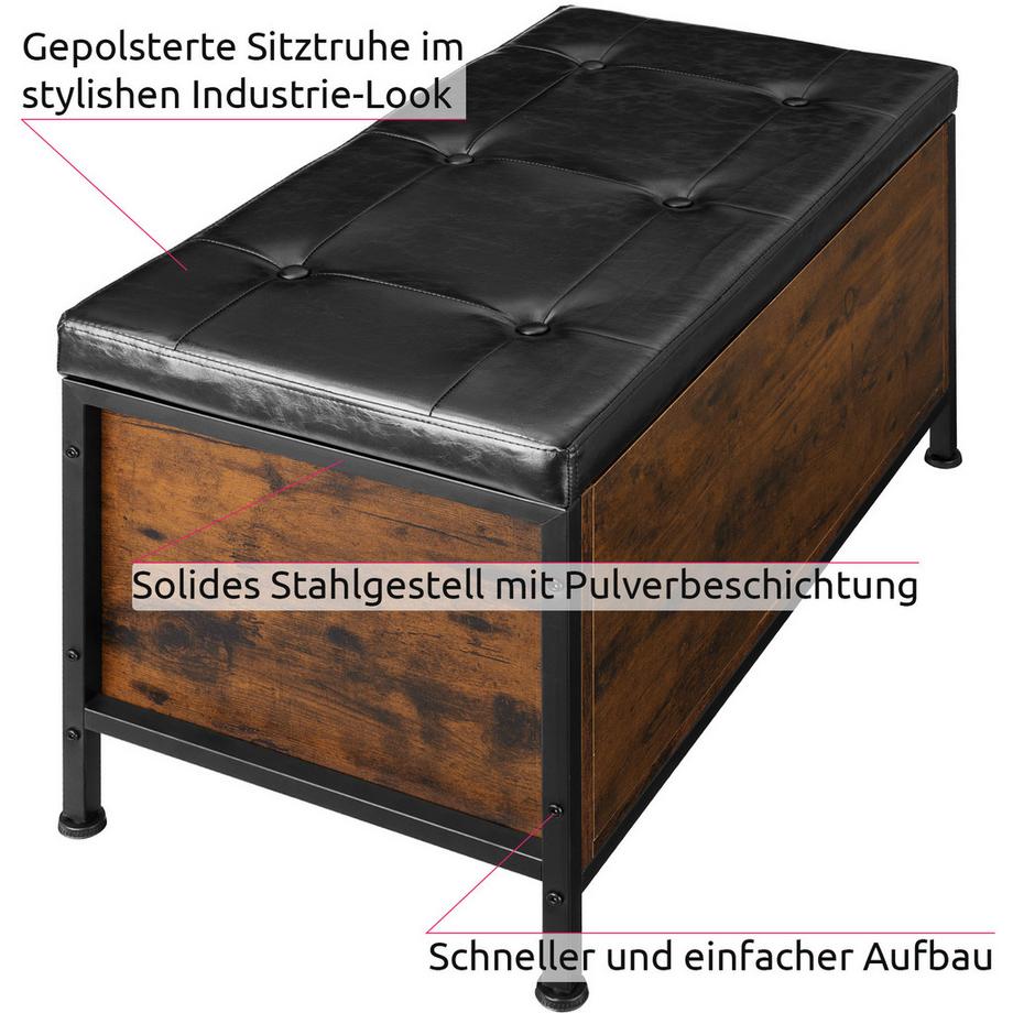 Tectake Banquette coffre CALICO style industriel  