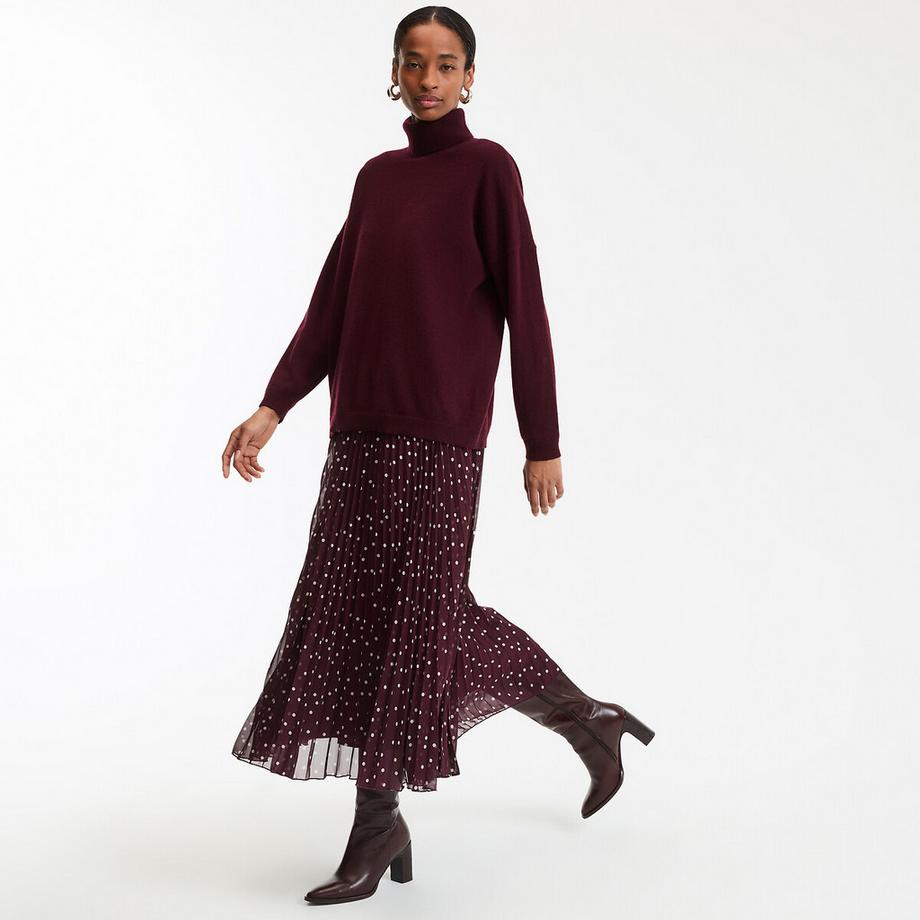 La Redoute Collections Langer Faltenrock mit Punkten  