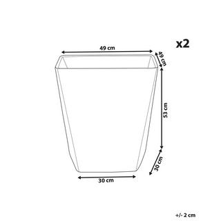 Beliani Set mit 2 Blumentöpfen aus Steingemisch Industriell DELOS  