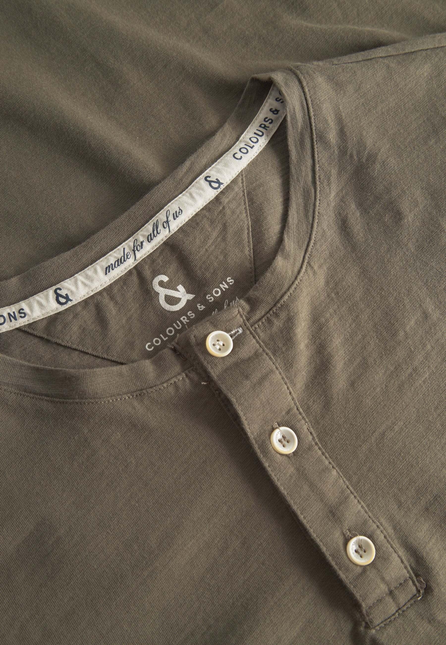 Colours & Sons Maglietta a maniche lunghe Henley Slub  