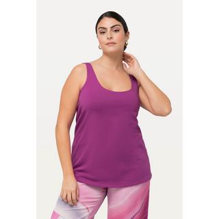 Ulla Popken  Top sans manches, doublé sur le devant. Coupe Classic Fit, avec décolleté rond. 