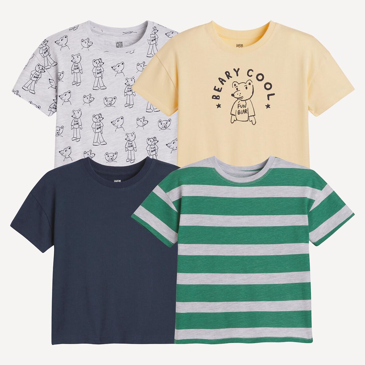 La Redoute Collections  4er-Pack T-Shirts mit Bärenprints & Streifen 