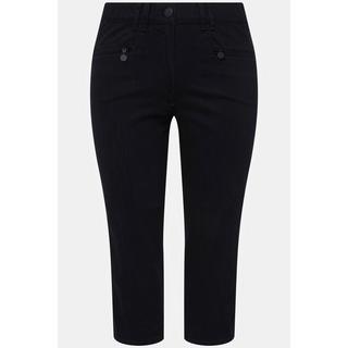 Ulla Popken  Pantalon Mony, longueur au mollet. Poches zippées et tissu stretch 