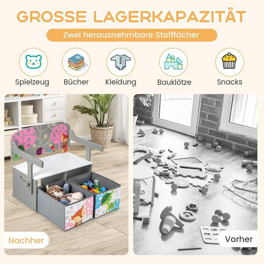Northix 3-in-1-Tisch- und Stuhlset für Kinder  