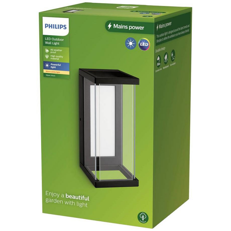 Philips Lighting Ulyzo  LED-Außenwandleuchte LED 12 W Schwarz  