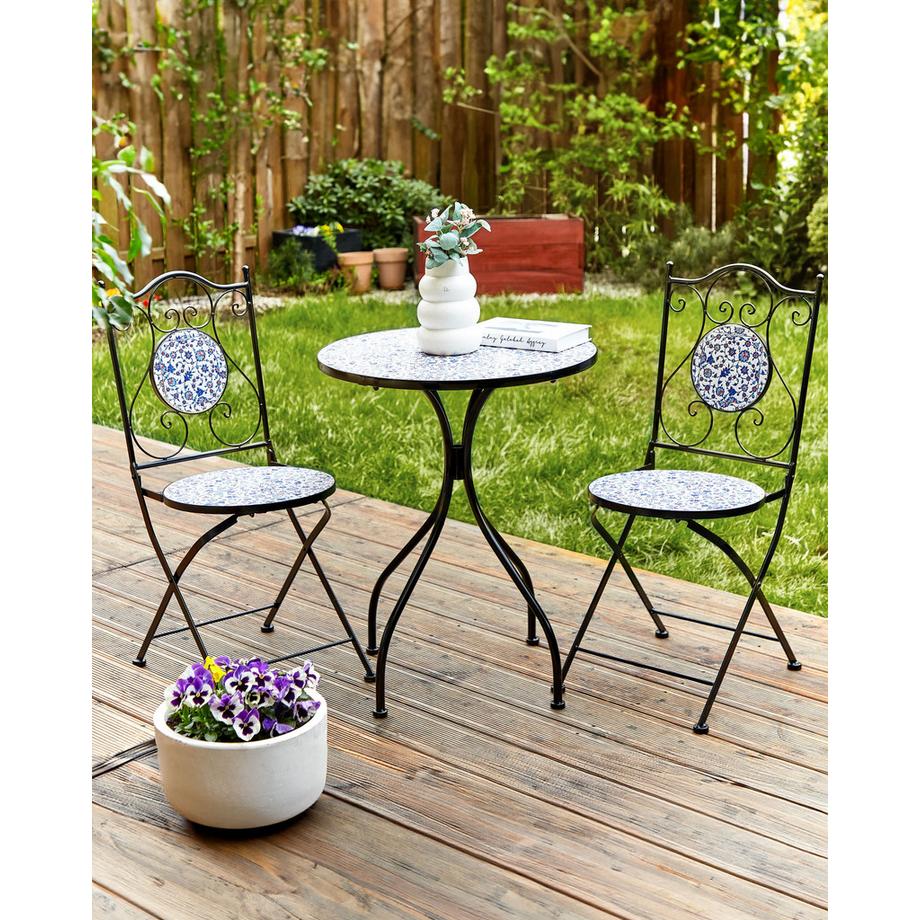 Beliani Gartenstuhl 2er Set aus Eisen Retro CAMPRENA  