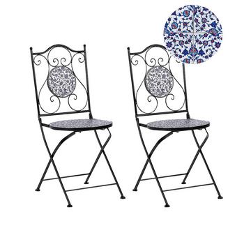 Lot de 2 chaises de jardin en Métal Rétro CAMPRENA