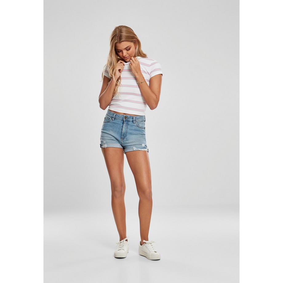 URBAN CLASSICS Cropped Stripe T-Shirt  