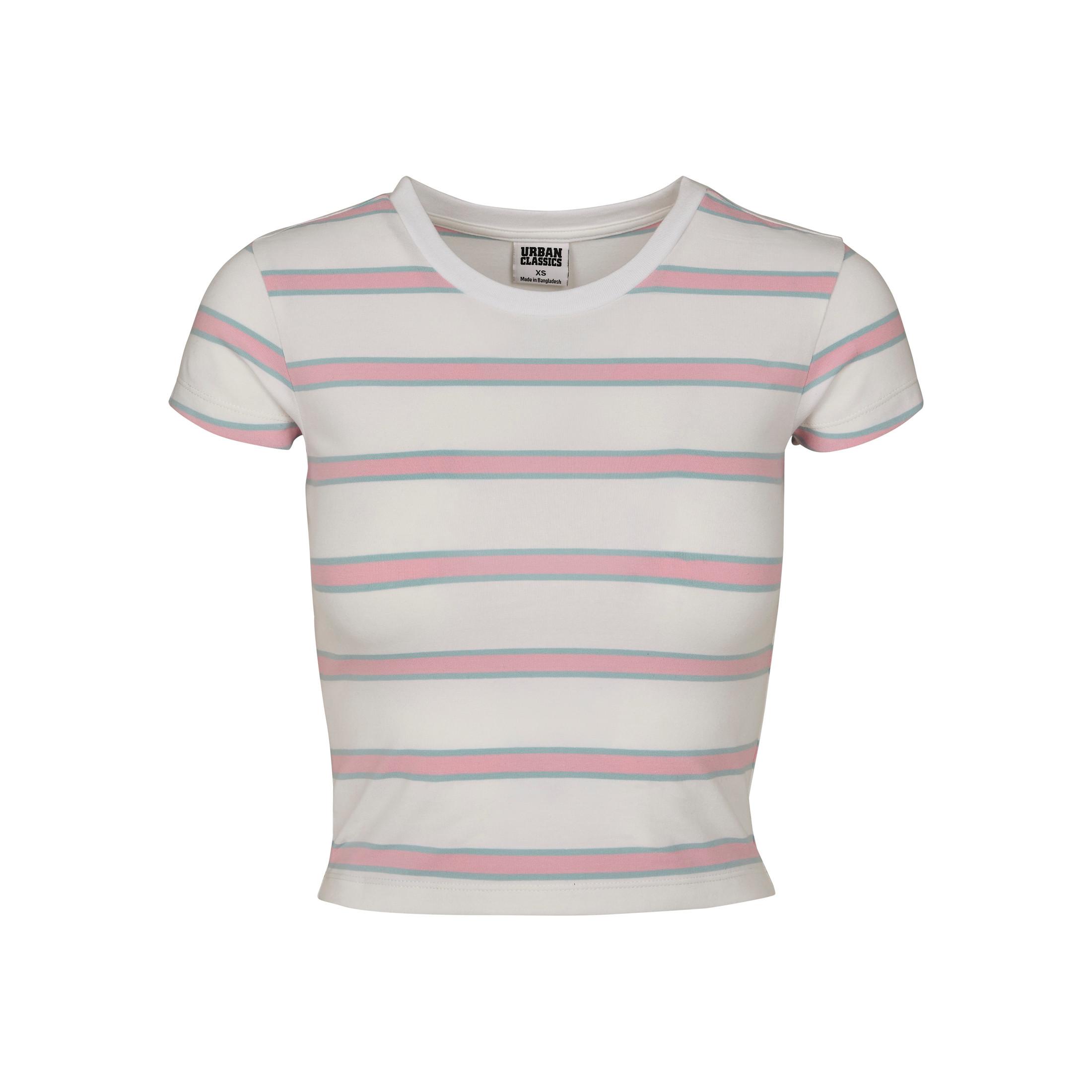 URBAN CLASSICS  t-shirt stripe cropped 