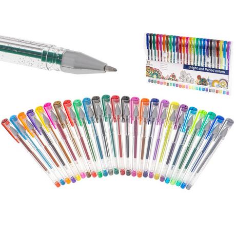 Pricenet Set penne gel glitterate colorate da 25pz.  