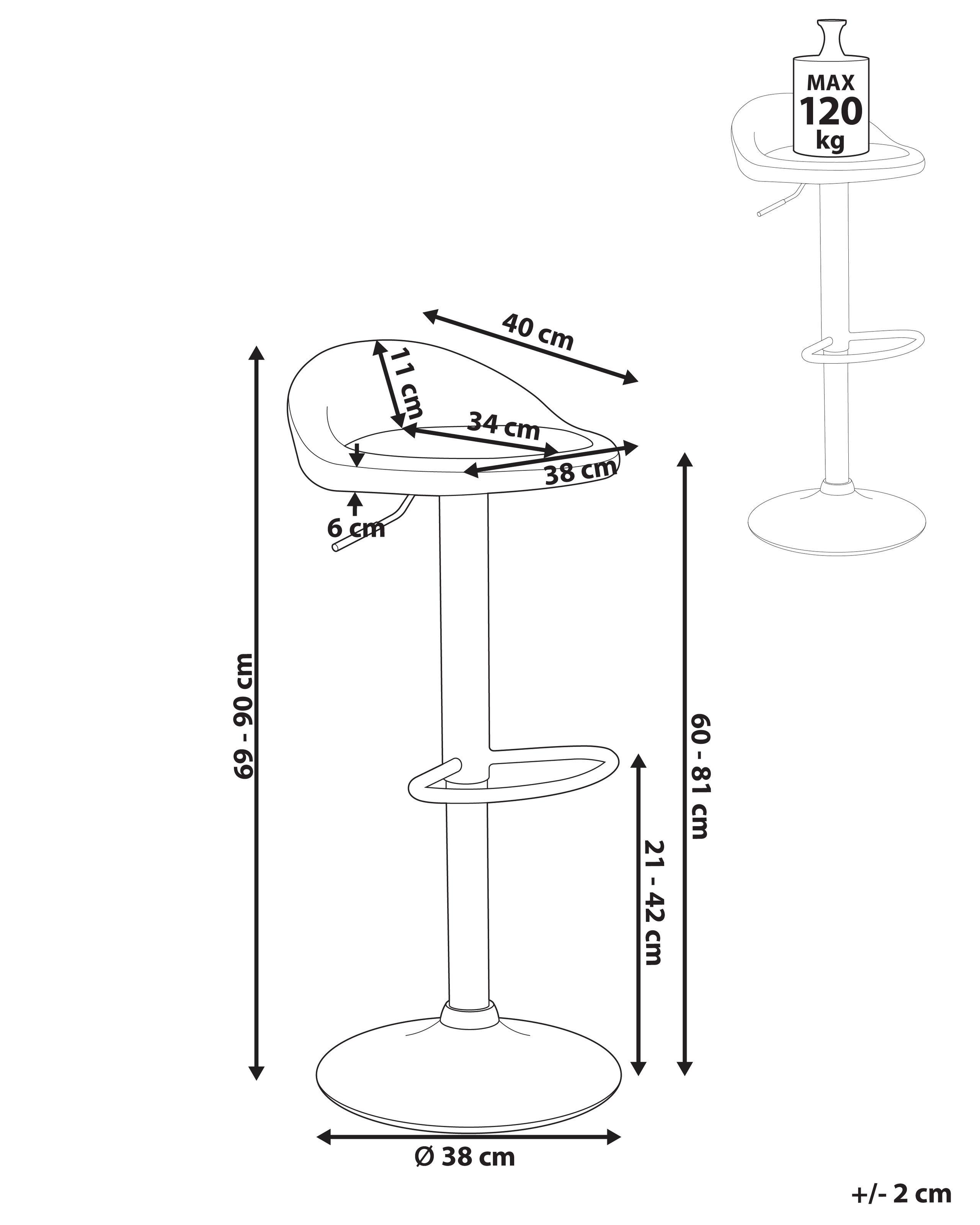 Beliani Set mit 2 Barhockern aus Kunstleder Modern MEEDER  