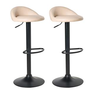 Beliani Set mit 2 Barhockern aus Kunstleder Modern MEEDER  