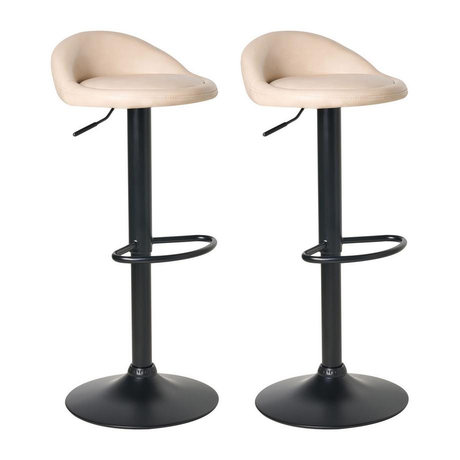 Lot de 2 tabourets de bar en Cuir PU Moderne MEEDER