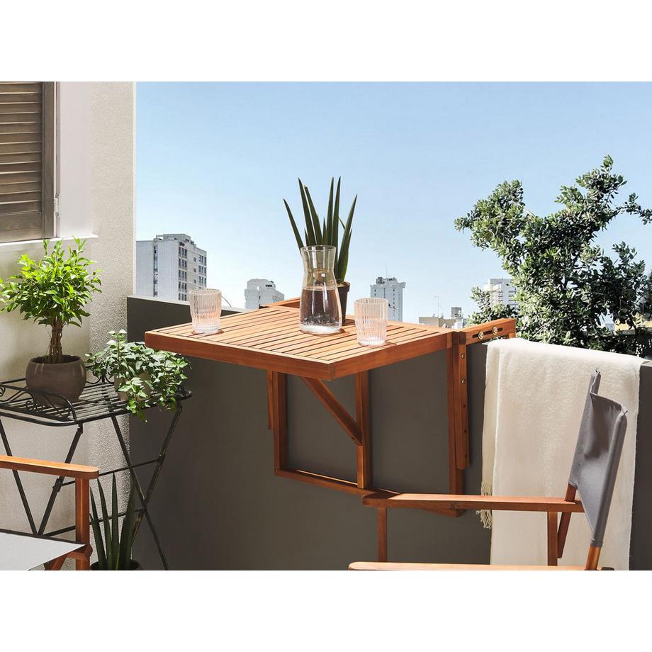 Beliani Tavolo da balcone en Legno d'acacia Boho UDINE  