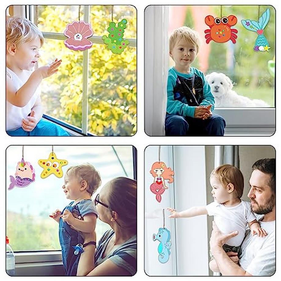 Activity-board  Animaux marins en bois pour enfants, animaux marins pour décoration de peinture 