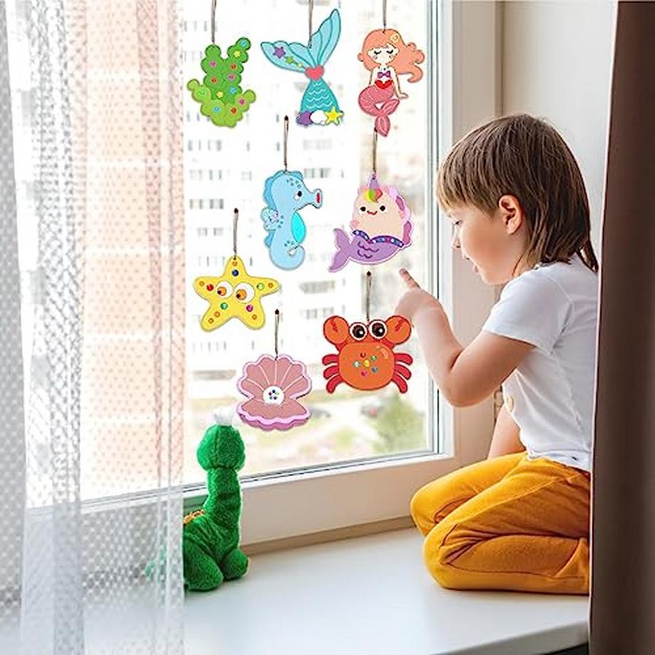 Activity-board  Animaux marins en bois pour enfants, animaux marins pour décoration de peinture 