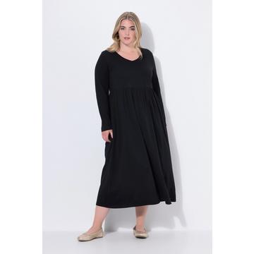 Maxikleid, A-Linie, V-Ausschnitt, Langarm