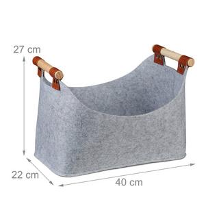 Northix Borsa in feltro con manici in legno  