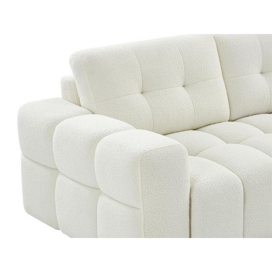 Vente-unique Ecksofa - Ecke rechts - Bouclé-Stoff - Weiß - SOPELANA  