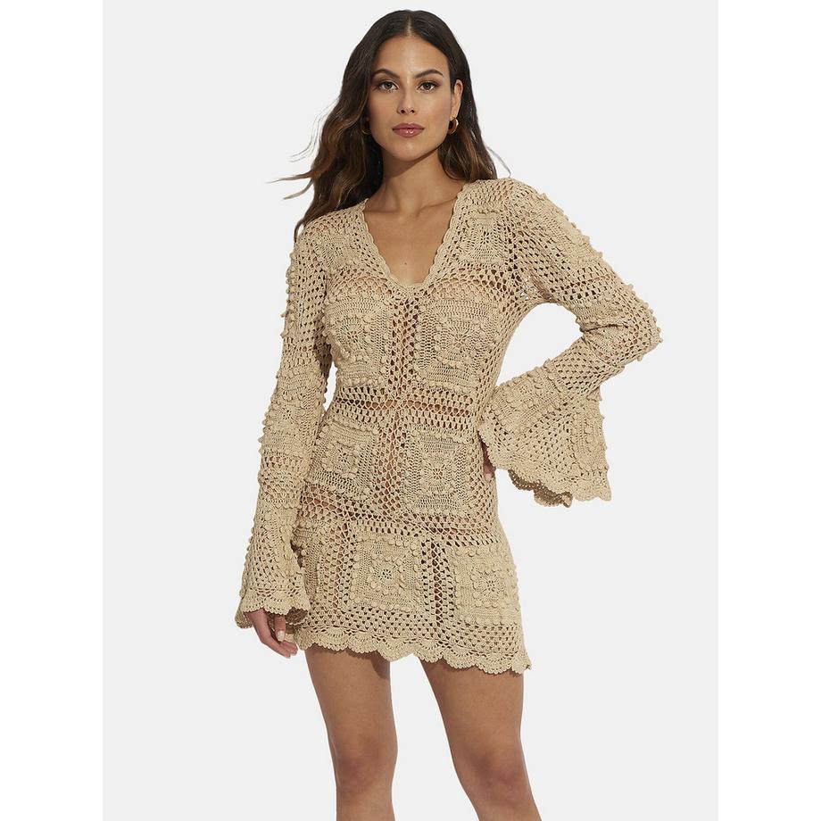 Kurze Strandtunika mit langen Ärmeln Complementos